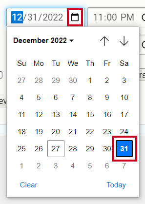 Event Options Calendar Icon