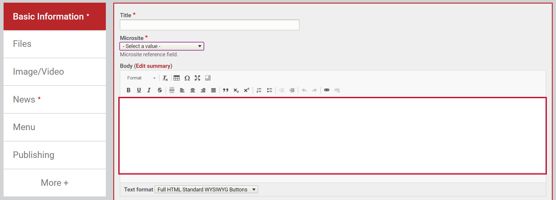 Type the content of the page