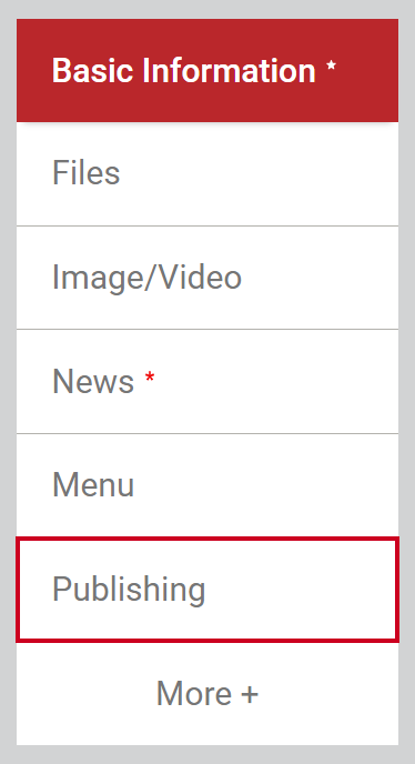 Select the Publishing Tab