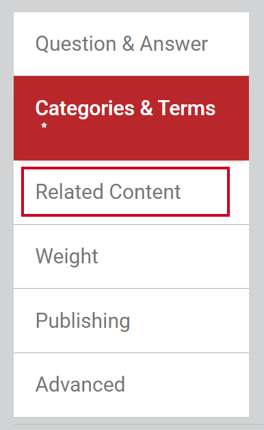Select the Related Content tab
