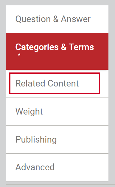 The left-hand navigation tab labeled Related Content.