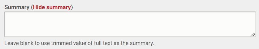 The text entry field labeled Summary
