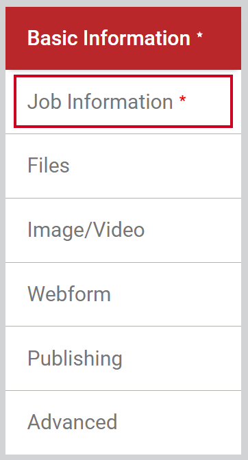Select the Job Information tab