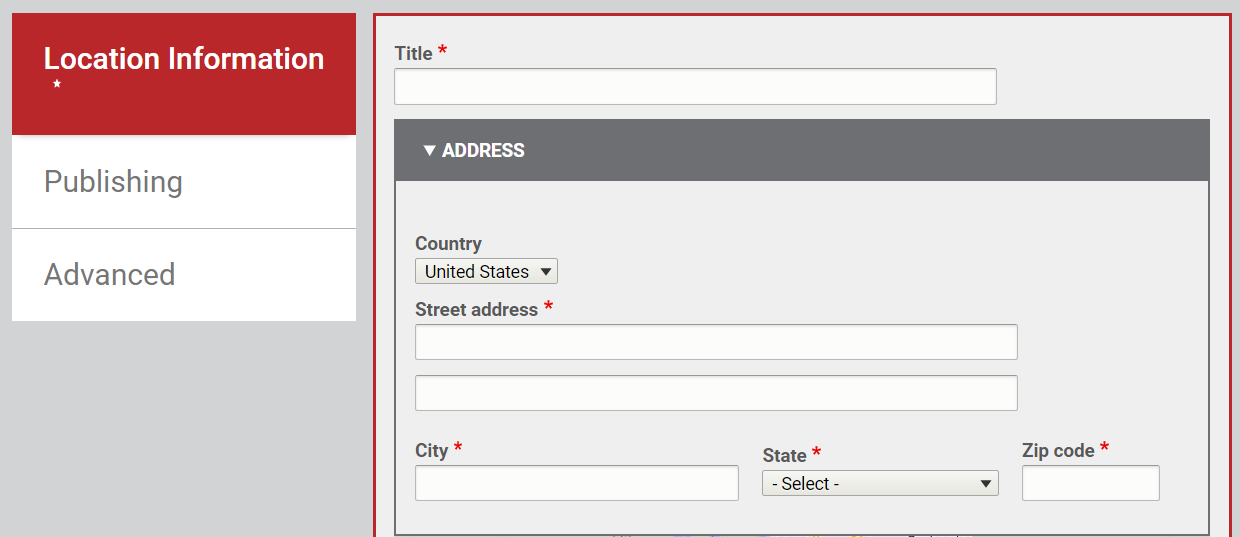 Location Information Fields