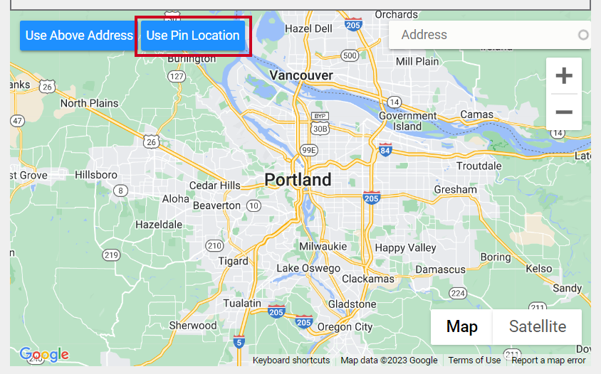 Location Information Use Pin Location