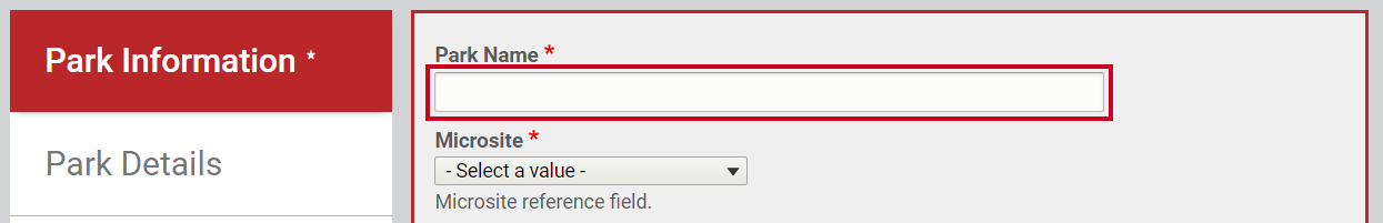 Enter a Park Name