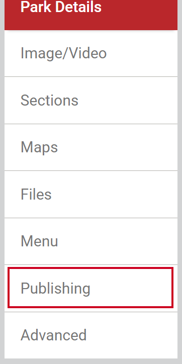 Select the Publishing tab