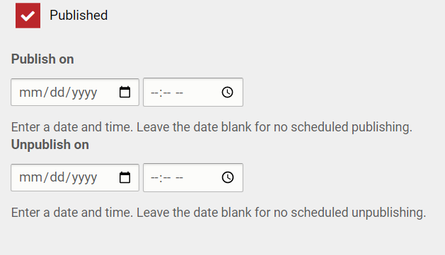 Publishing Options