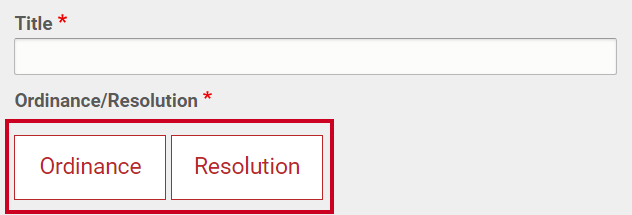 Select Ordinance or Resolution