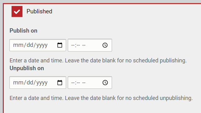 Publish Options