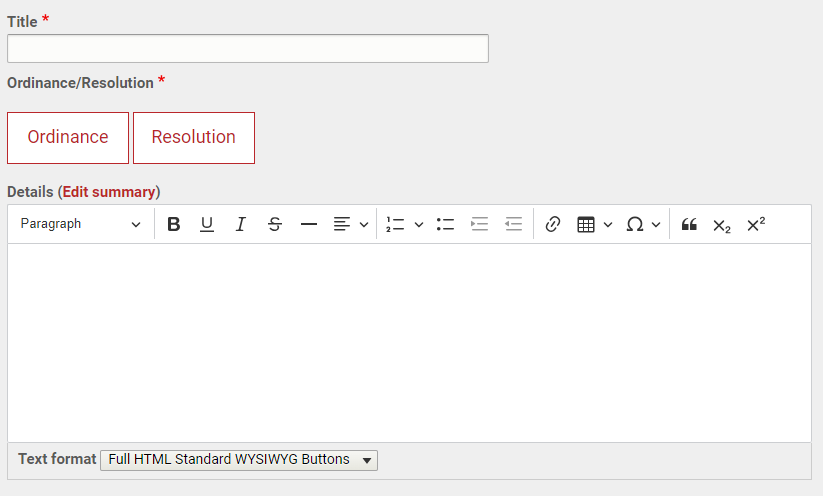 Title and Details fields