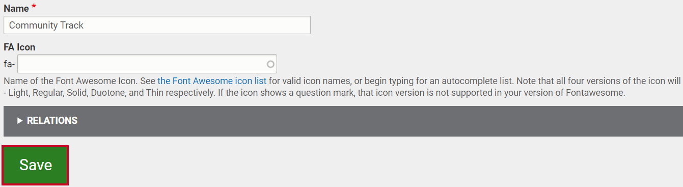 The button labeled Save.