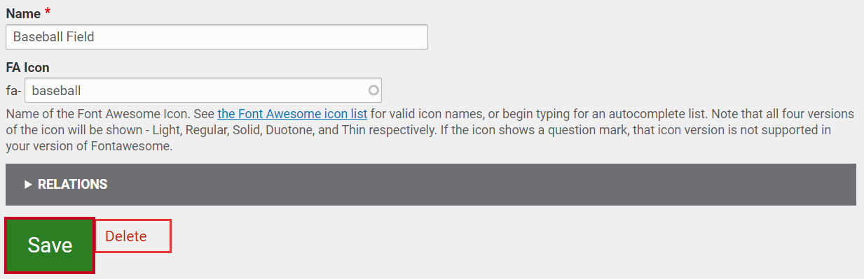 The button labeled Save.