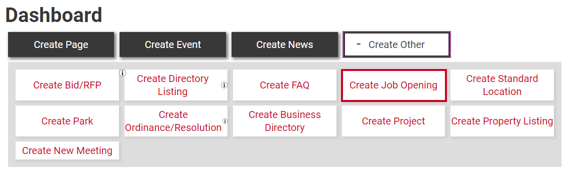 Click Create Job Opening