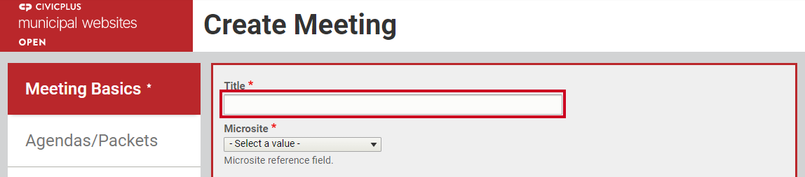 The text box labeled Title.