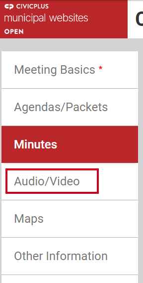 The tab labeled Audio/Video that is fourth from the top.