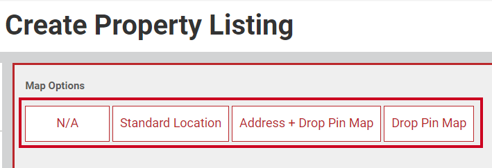 The options listed labeled Map Option.