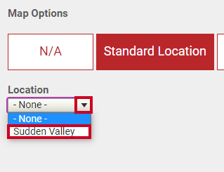 The dropdown menu labeled Location.