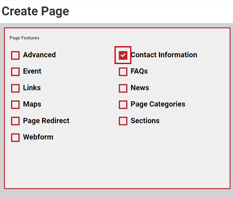The toggle labeled Contact Information in the right-hand column.