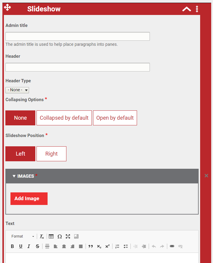 The options under the Section Navigvation header.