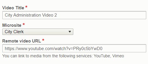 The options labeled Video Fields.