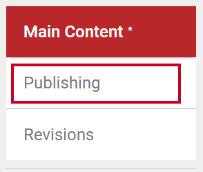 The left-hand tab labeled Publishing.