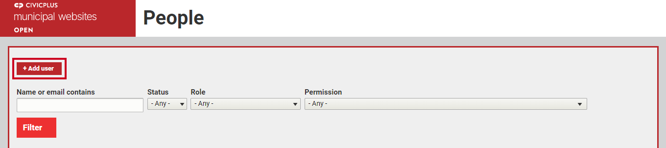 The button labeled '+ Add user'.