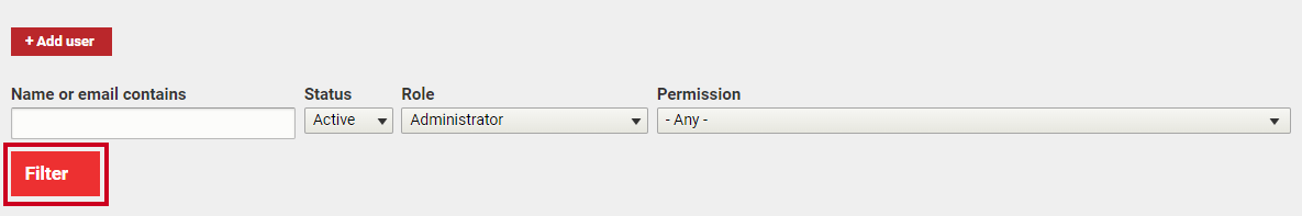 The button labeled 'Filter'.