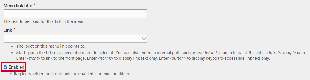 The checkbox to the left of the word Enabled.