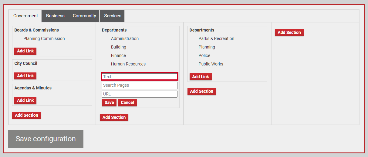 The text entry field labeled Text.