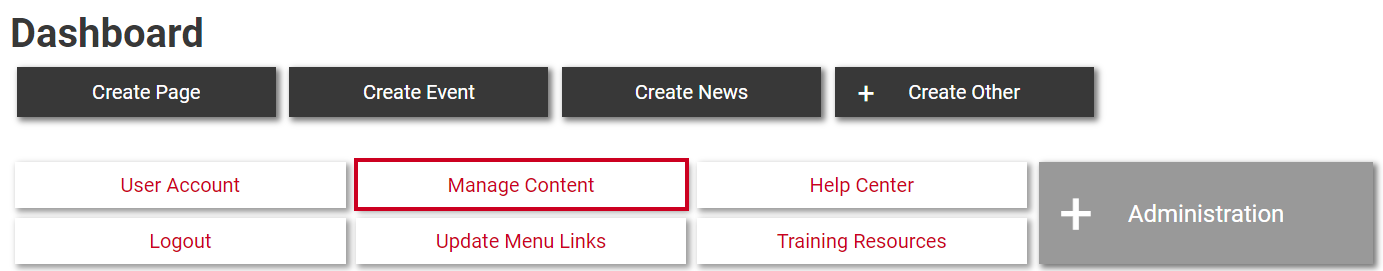 The button labeled Manage Content.