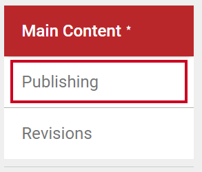 The tab labeled Publishing.