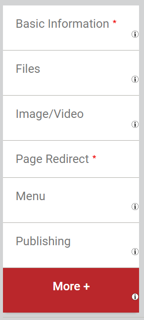 The tab labeled More with a plus sign in the left-hand navigation menu.
