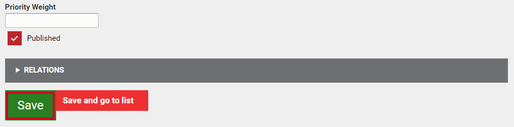 The green Save button at the bottom of the page.