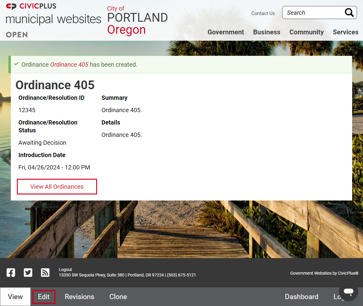The Editb button in the bottom left corner, to the right of the View button.