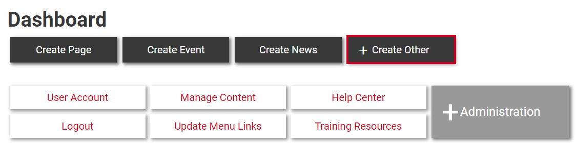 The button labeled Create Other with a plus sign.