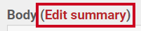 The URL labeled Edit Summary.