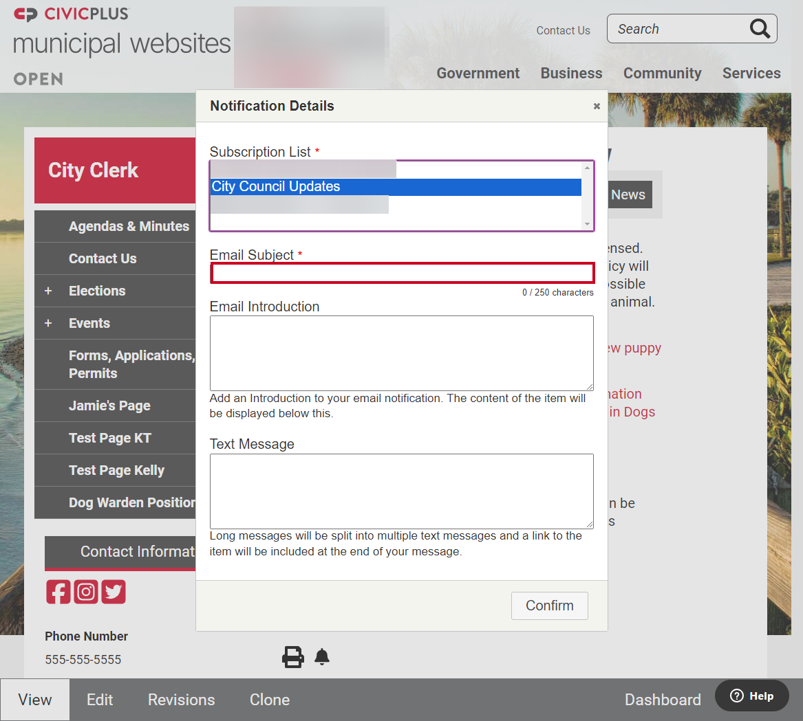 The text entry field labeled Email Subject.
