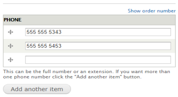 An example image of the interface to drag-and-drop reorder phone numbers.