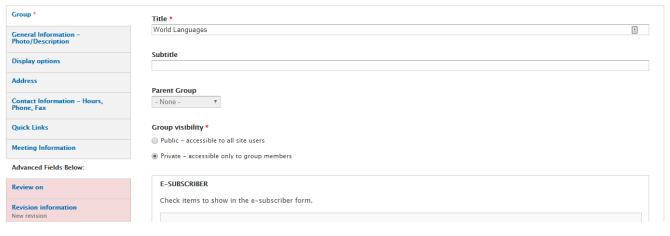 An example image of the Group tab.