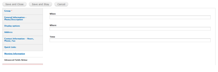 An example image of the Meeting Information tab.